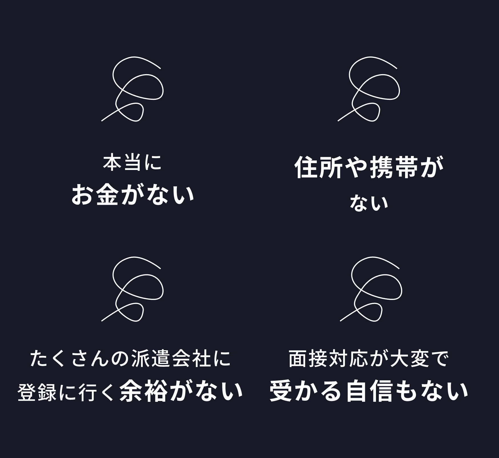 本当にお金がない住所や携帯がないたくさんの派遣会社に登録に行く余裕がない面接対応が大変で受かる自信もない